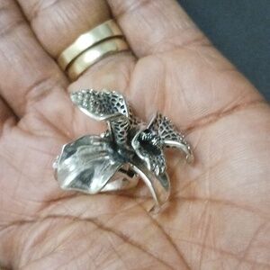 Fossil silver tone ring